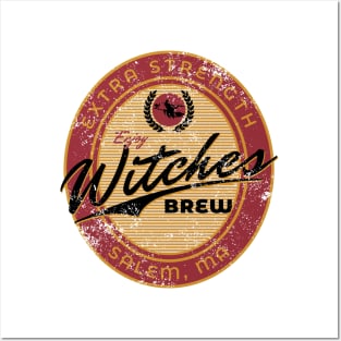 Vintage Witches Brew Beer Wine Funny Halloween Drinking T-Shirt Posters and Art